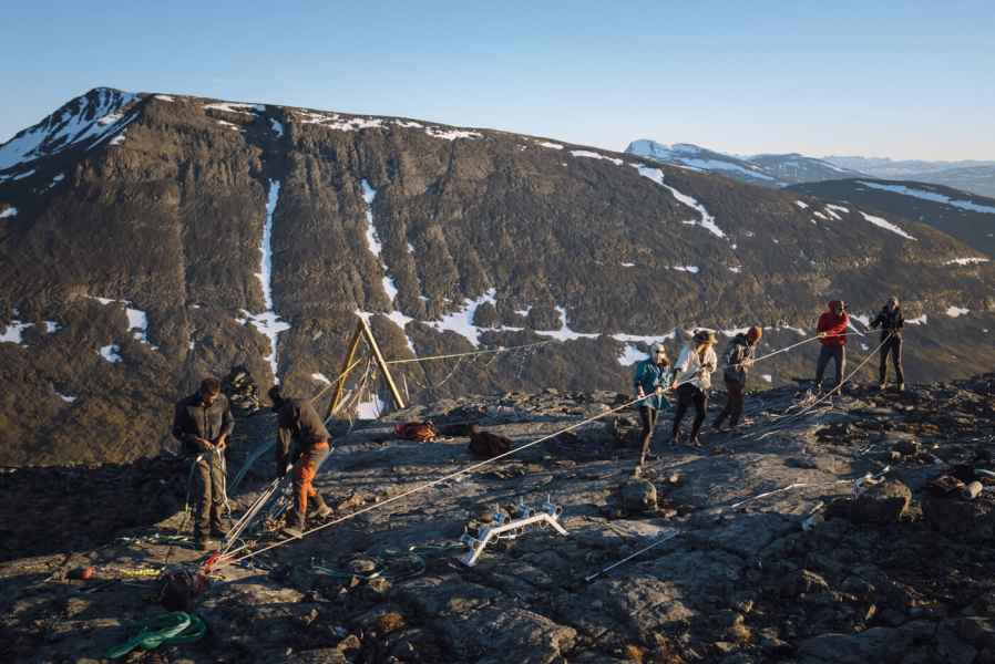 Lapporten (SE) highline 1,2 km world record on skydiamond 2021